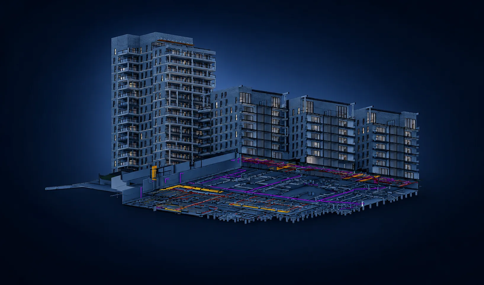 Центральна BIM-модель будівельного комплексу з узгодженими інженерними системами