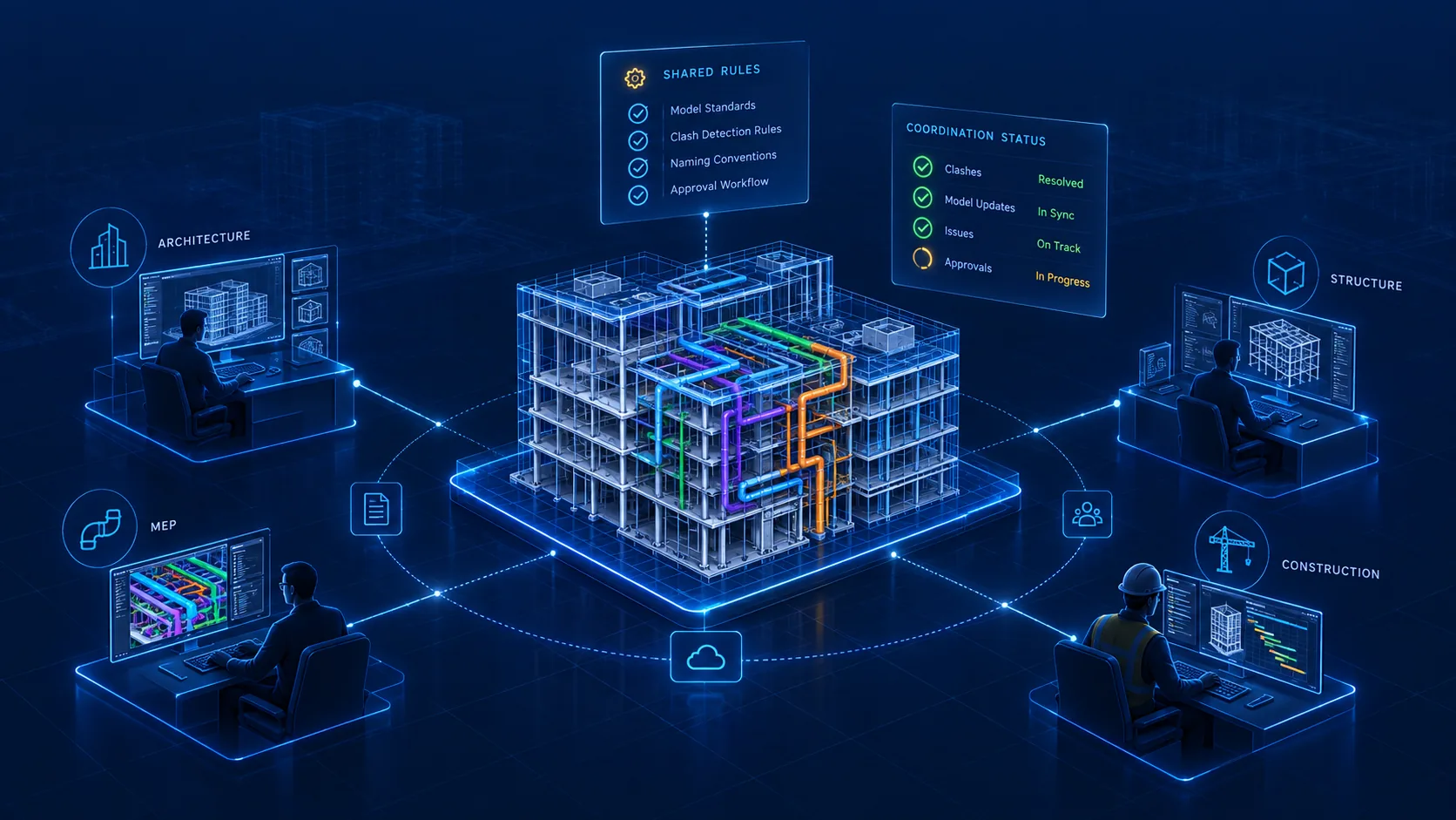 Спільна BIM-модель: взаємодія архітекторів, конструкторів, MEP-інженерів і будівельної команди за єдиними правилами